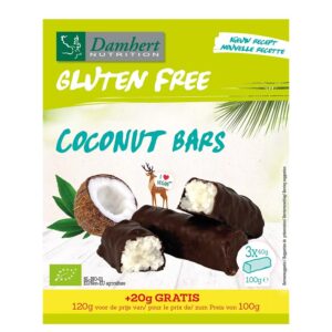 Кокосови барчета с черен шоколад – БИО, без глутен и лактоза, 120 g